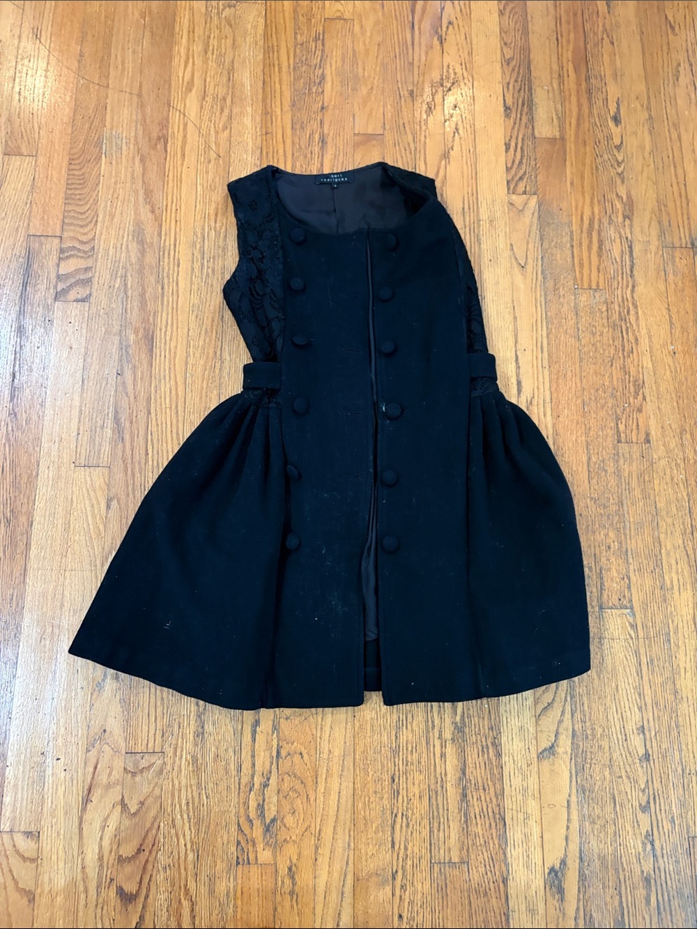 Robert Rodriguez Black Sleeveless Double-Breasted Mini Dress